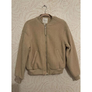 Avec Les Filles Soft Sherpa Zip-Up Bomber Jacket X